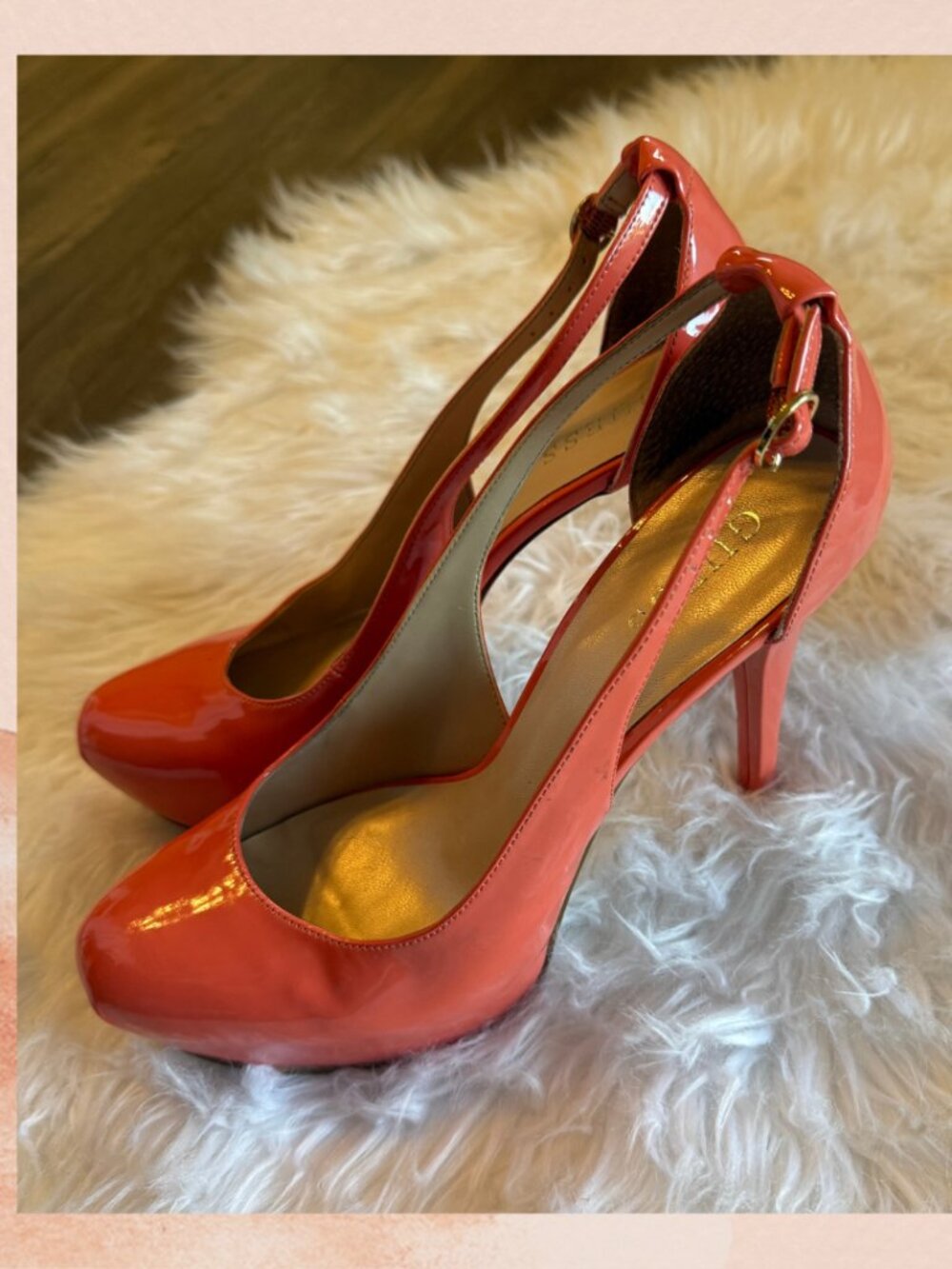 Guess Coral Patent Leather Stiletto Platform Heels